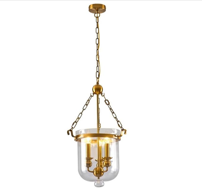 American Retro Hanging Lamp Industrial Country Style Pendant Lighting Bucket Shape Transparent Glass Lampshade Chandelier for Restaurants, Bars, Clothing Stores Lighting Fixture
