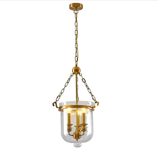 American Retro Hanging Lamp Industrial Country Style Pendant Lighting Bucket Shape Transparent Glass Lampshade Chandelier for Restaurants, Bars, Clothing Stores Lighting Fixture