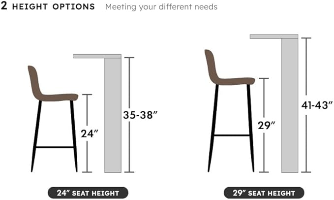 Lexicon Counter Stools Set of 2 - Counter Height Stools for Kitchen Table, Solid Padded Back, Black Metal Finish and Blue Velvet Cushion Seat, 24''SH