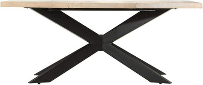 Rectangular Dining Table, Solid Bleached Mango Wood Kitchen Island, 70.9 Inch Spacious Design for Indoor Dining Room Spaces