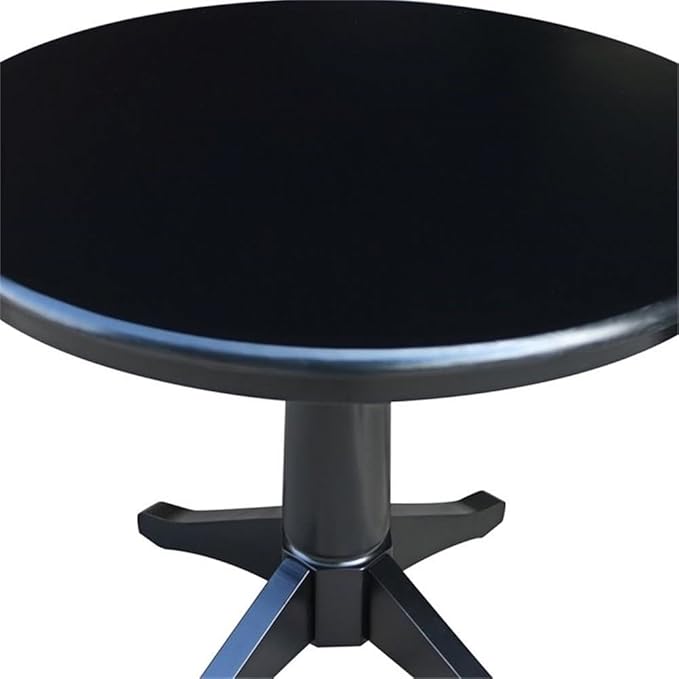 International Concepts 36" Round Top Pedestal Table-34.9" H, Black