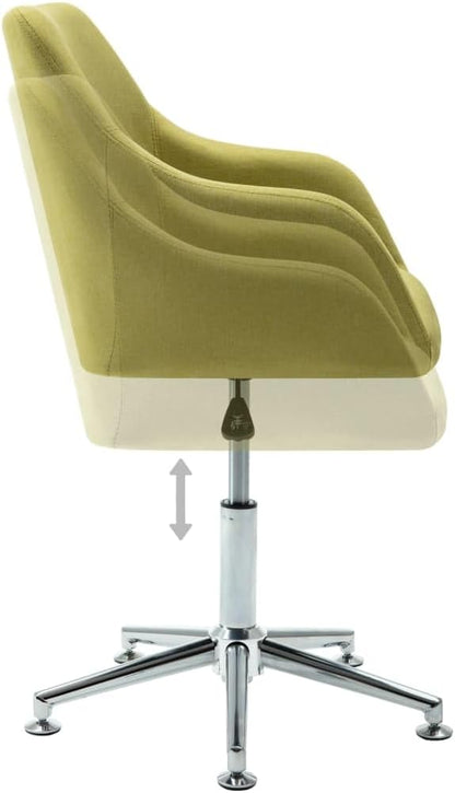 Set of 2 Green Fabric Swivel Dining Chairs with Adjustable Height 360-Degree Rotation Modern Scandinavian Design for Kitchen Dining Room Office