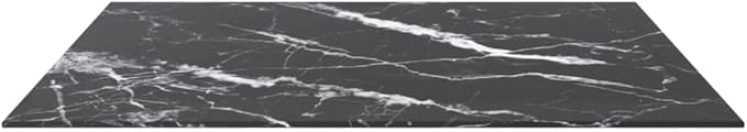 31.5 x 31.5 inch Square Tempered Glass Table Top in Black White Marble Design, Modern Indoor Dining Coffee Countertop Tabletop for Living Room Kitchen and Office