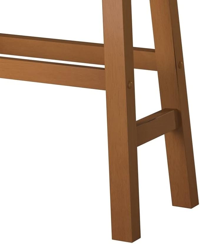 Living Room Chairs Comfy, Farmhouse Modern Solid Wood Counter Height Stools Set of 2, Saddle Seat Wooden Chairs for Kitchen Island, Dining Room, Comedor Sillas，Bedroom Furniture,Oak-Solid