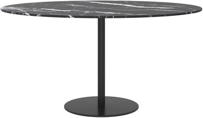 Kaorsround 31.5 in Black Marble Tempered Glass Dining Tabletop Modern Kitchen Countertop 0.4 in Thick Easy-Clean Small Round Table Top for Dining Room Apartment Loft