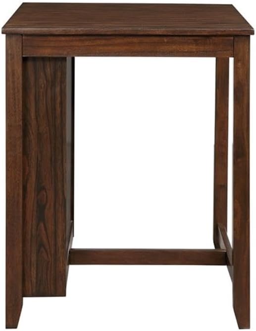 New Classic Furniture Gia Counter Table with Two Dining Chairs and Storage Shelf, 30-Inch, Cherry Brown