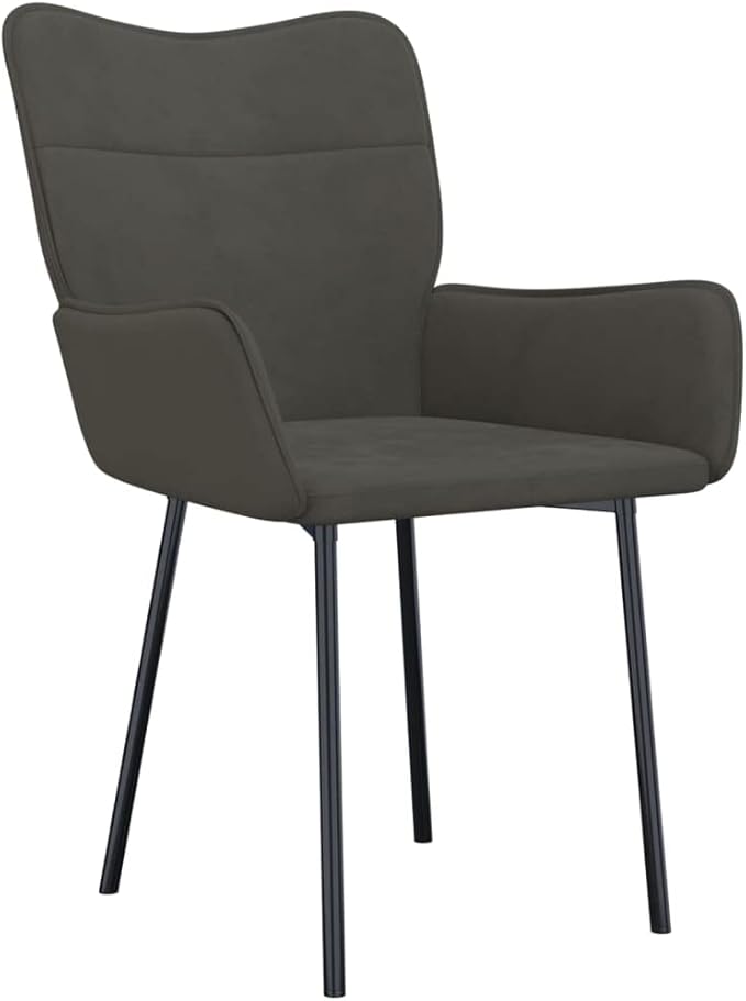 Modern Velvet Upholstered Dining Chairs 2 Pack Dark Gray Metal and Plywood Frame Comfortable Seating for Dining Room Kitchen Farmhouse Decor