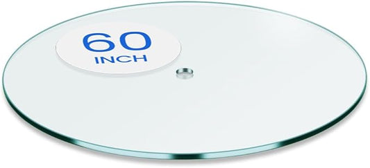 Dulles Glass 60 inch Round Glass Table Top Center Hole - Tempered - 1/4" Thick Glass Surface, Safe Flat Polished, Multipurpose for Patio and Outdoor Table