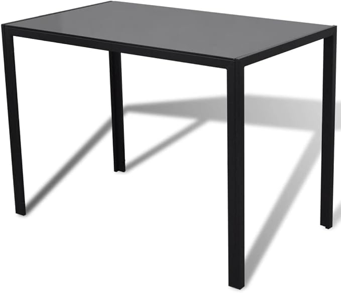 5-Piece Dining Table Set Black and White Modern Kitchen Table Set with Tempered Glass Top and Faux Leather Chairs for Small Spaces, Bistro Indoor, Living Room Furniture