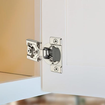 HOME EDIT 60 Pack 30 Pairs 1/2 inch Overlay Soft Close Cabinet Hinges for Kitchen, Stainless Steel Three-Way Adjustable, Concealed Self-Closing Door Hinges