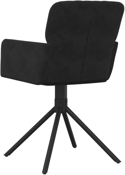 Swivel Dining Chairs Set of 2, Black Velvet Upholstered Modern Accent Chairs with 360 Degree Rotation for Kitchen Island, Bar, Living Room, Ergonomic Comfort and Sturdy Metal Frame