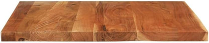 Solid Acacia Wood Table Top 35.4 x 31.5 in Rustic Butcher Block Desk Surface for Kitchen Island Standing Workbench Indoor Outdoor Dining