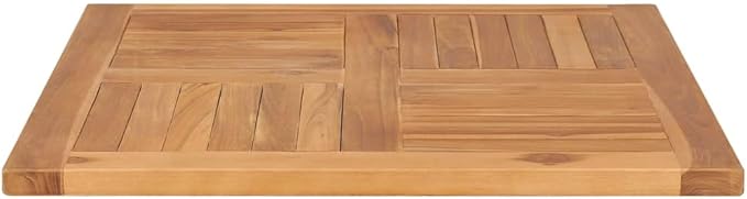 27.6" Teak Square Table Top 1" Sandblasted Indoor/Outdoor Butcher Block Desk Dining Café Patio Countertop