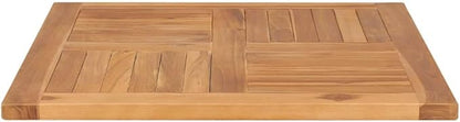 27.6" Teak Square Table Top 1" Sandblasted Indoor/Outdoor Butcher Block Desk Dining Café Patio Countertop