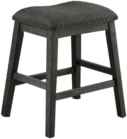 Living Room Chairs Comfy, Farmhouse Modern Counter Height Dining Stools Set of 2, Solid Wood Kitchen Island Chair with Cushioned Seat for Dining Room, Comedor Sillas，Bedroom Furniture,Gray