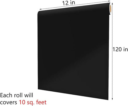 Decotalk Black Wallpaper Peel and Stick Wallpaper Self Adhesive Removable Black Wall Paper for Bedrooms Decorative Matte Black Contact Paper for Cabinets Waterproof 12"x120"