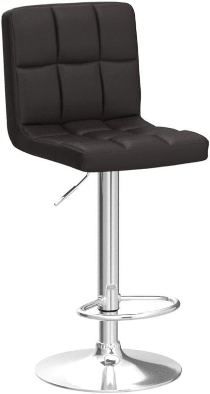COSTWAY Adjustable Bar Stools Set of 2, Modern Swivel PU Leather Bar Chair with Backrest, Soft Cushioned Seat, Footrest, Sturdy Metal Frame, Comfortable Barstools for Kitchen Island, Pub, Brown