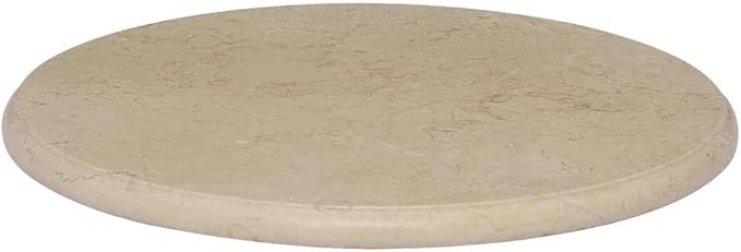 Cream Marble Table Top 19.7" Round Polished Natural Stone Surface, Easy Clean Heat Resistant Coffee or Dining Slab for Kitchen, Living Room and Patio