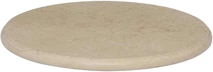 Cream Marble Table Top 19.7" Round Polished Natural Stone Surface, Easy Clean Heat Resistant Coffee or Dining Slab for Kitchen, Living Room and Patio