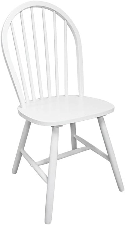 Set of 4 White Solid Rubber Wood Dining Chairs 20.5"x18.3"x37" Matte Finish Modern Farmhouse Seating for Dining Room Kitchen Living Room