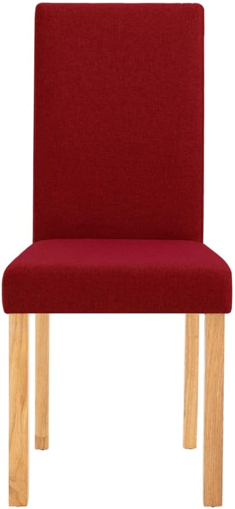 Wine Red Fabric Dining Chairs 4 Pcs Set with Rubber Wood Frame, Soft Upholstered Seats for Dining Room Kitchen Farmhouse