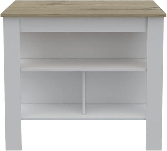 Modern Expandable Dining Table with Shelves Kitchen Island Counter Console Sturdy Stable Easy Clean Luxury Living Decor,White