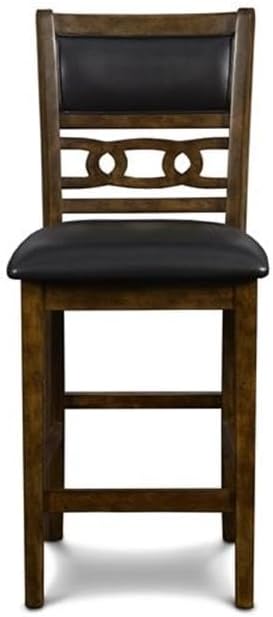New Classic Furniture Gia Counter Table with Two Chairs and Storage Shelf, 30-Inch, Brown