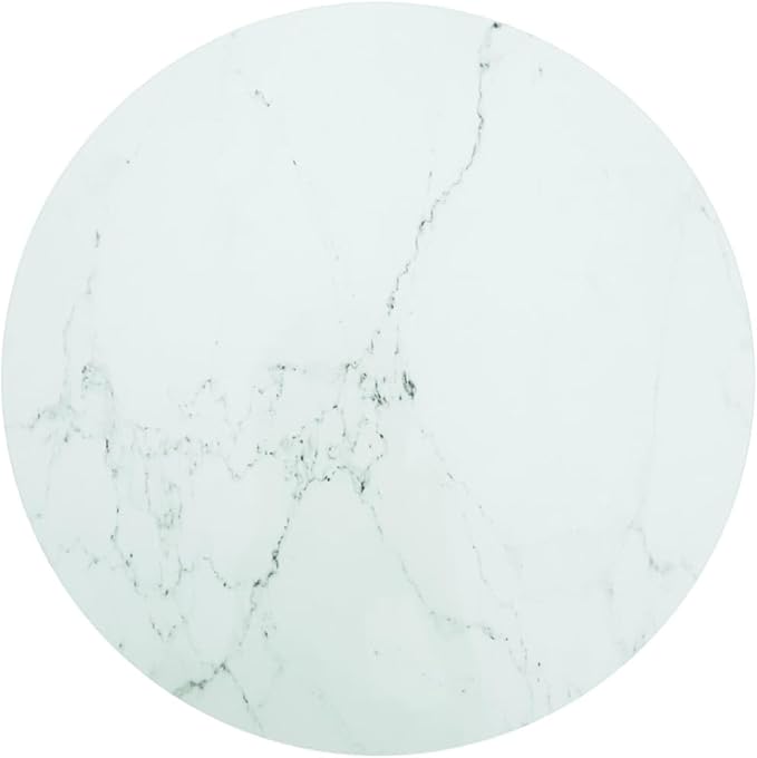 31.5" Round Tempered Glass Table Top, Marble Pattern, Scratch & Heat Resistant, Easy Clean, Indoor/Outdoor