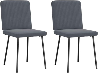 Dark Gray Velvet Dining Chairs Set of 2 Modern Accent Chairs with Metal-Wood Frame and Soft Foam Cushion for Kitchen Living Room Restaurant Furniture