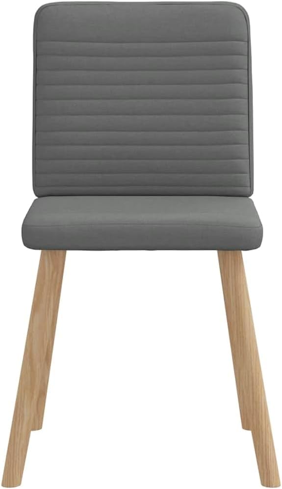 6-Piece Dark Gray Fabric Dining Chairs Set with Thick Foam Cushion, Sturdy Metal and Wood Frame Modern Farmhouse Kitchen Living Room Furniture