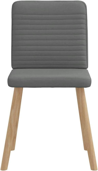 6-Piece Dark Gray Fabric Dining Chairs Set with Thick Foam Cushion, Sturdy Metal and Wood Frame Modern Farmhouse Kitchen Living Room Furniture