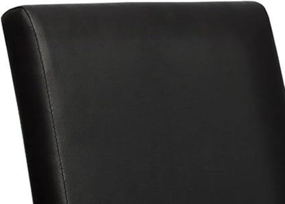 Dining Chairs Set of 4 Matte Black Wood Frame Faux Leather Seat 16 in Depth 37 in Leg Height Modern Accent Chairs for Kitchen Dining Room Living Room