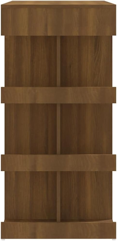 Bar Table Brown Oak 39.4" Engineered Wood Counter Height Dining Table with 3 Storage Shelves Modern Matte Finish for Kitchen Island Living Room