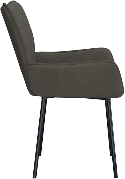 Dark Gray Velvet Dining Chairs Set of 2 Modern Accent Chairs with Metal Frame for Dining Room Kitchen Living Room Furniture