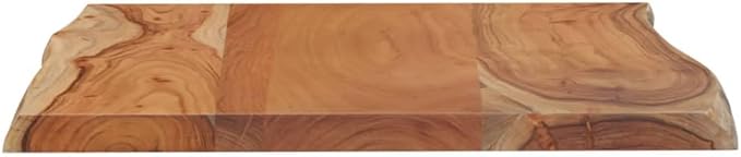 Solid Acacia Wood Tabletop 20x16 inch Rustic Live Edge Countertop Butcher Block Wooden Desktop Dining Kitchen Bar Cafe Workspace