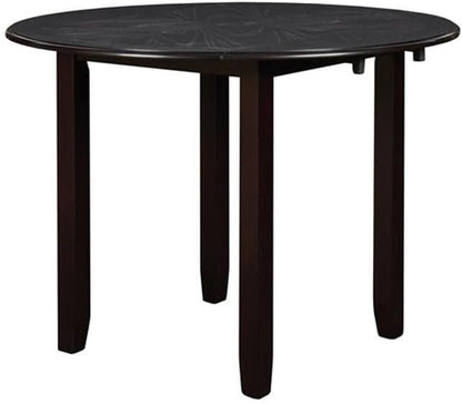 New Classic Furniture Gia 3-Piece Drop Leaf Dining Table Set with 2 Chairs, 42-Inch, Ebony