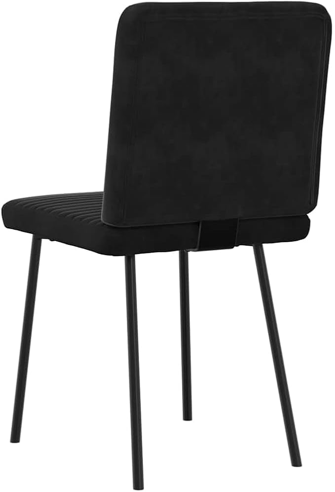 2-Pack Black Velvet Dining Chairs Modern Accent Chairs with Metal Frame, Soft Foam Seat for Kitchen Living Room Bedroom Vanity