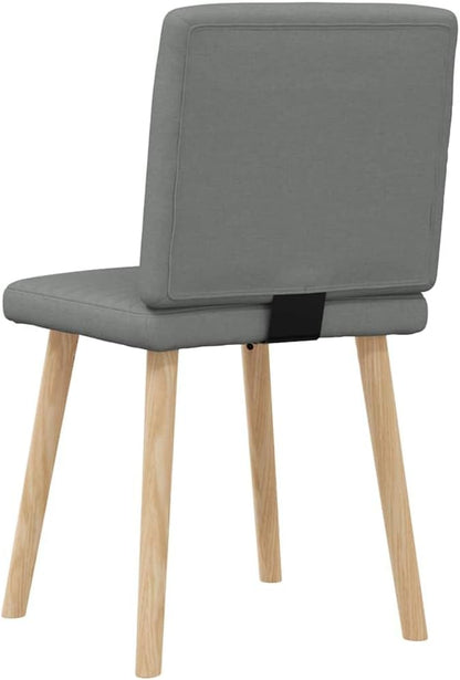 Dining Chair Set of 2 Dark Grey Upholstered Modern Accent Chairs 8.2 x 6.9 x 13.3 in Solid Rubber Wood Legs 242.5 lb Capacity for Kitchen Dining Room Living Room