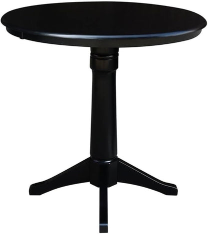 International Concepts 36" Round Top Pedestal Table-34.9" H, Black