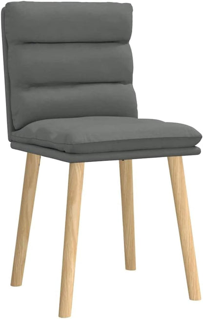 Dark Gray Fabric Dining Chairs Set of 2 Modern Farmhouse Kitchen Chairs with Thick Foam Cushion Solid Rubber Wood Furniture for Dining Room Living Room