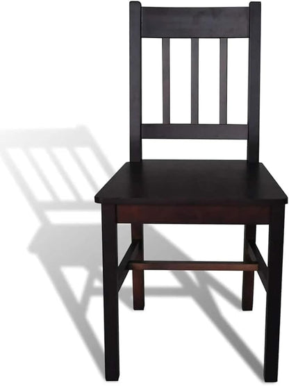 Dark Brown Dining Chairs Set of 2, Solid Pine Kitchen & Dining Room Seating 16.3 x 18 x 33.9 in, Ergonomic Comfortable for Modern Farmhouse Living Room Bedroom