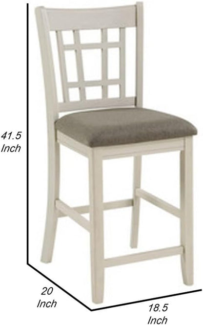 Counter Height Dining Chair with Wooden Frame and Upholstered Seat for Kitchen Island Use