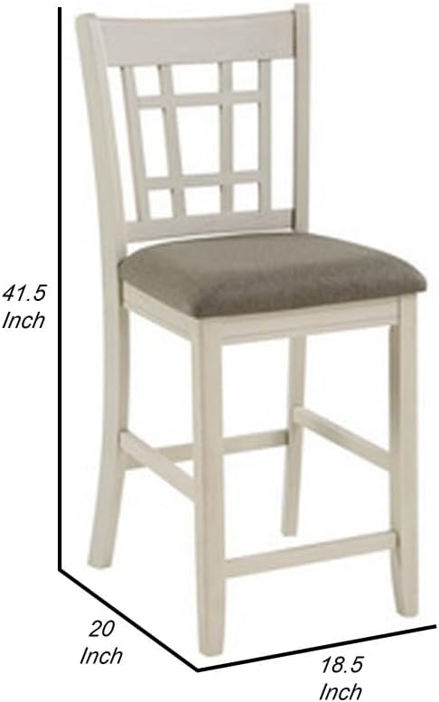 Counter Height Dining Chair with Wooden Frame and Upholstered Seat for Kitchen Island Use