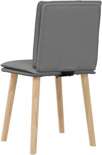 Dining Chairs Set of 2 Dark Grey Solid Rubber Wood Frame with Polyester Upholstery Ergonomic Design for Modern Farmhouse Kitchen and Dining Room