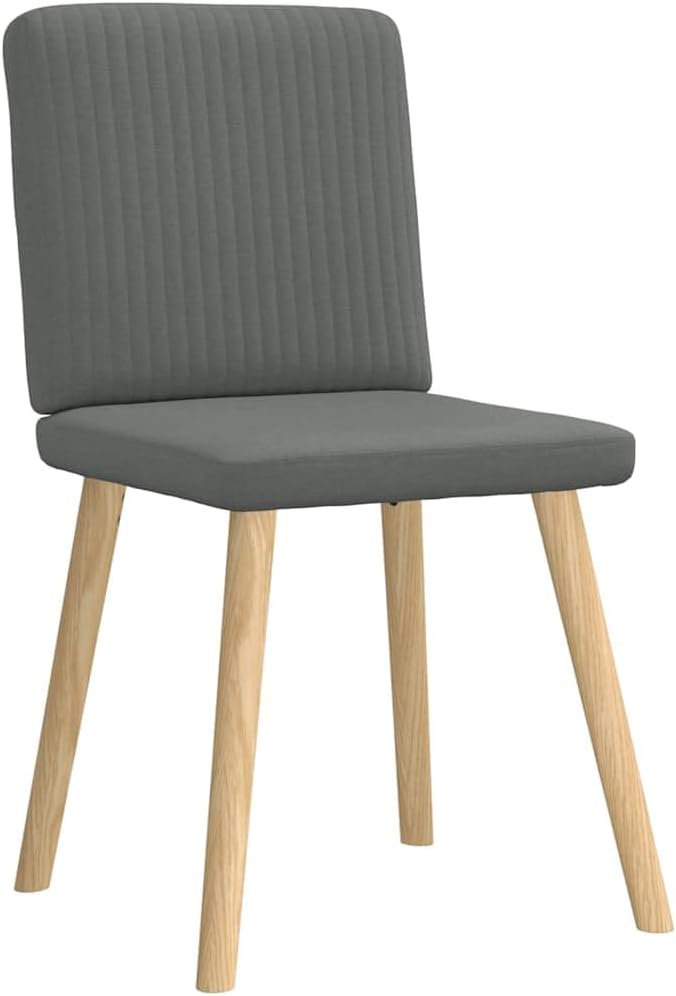 Modern Dining Chairs 2-Pack Dark Gray Fabric Upholstered Accent Chairs with Metal Frame for Kitchen, Living Room, Bedroom – Comfortable Seating & Sturdy Construction