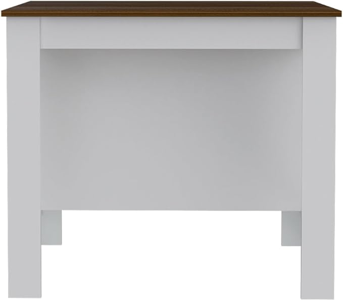 7 Shelf 4 Door 2 Kitchen Set, Kitchen Island and Cabinet White and Walnut QP267