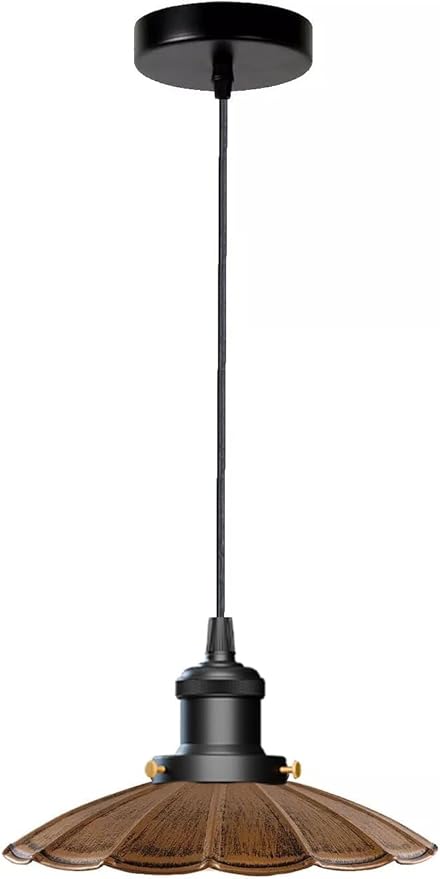 Industrial Vintage Pendant Light Adjustable Hanging Fixture Retro E26 Lamp Holder for Indoor Lighting Metal Shade Ceiling Lamp for Bedroom, Kitchen, Bar, Cafe