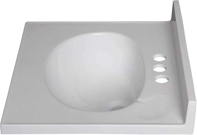 Fine Fixtures Cultured Marble Composite Bathroom Sink Top - Fits Standard 18” Vanity | Elegant and Durable Bathroom Sinks for Modern Homes - Upgrade Your Space - Perfect for Any Bathroom Design