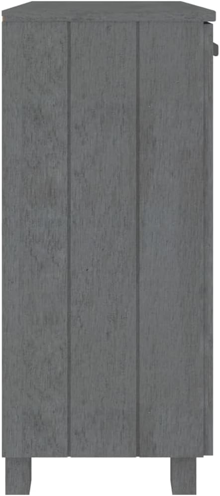 Dark Grey Sideboard 33.5"x31.5"x13.8" Solid Pine Wood Buffet Cabinet with 2 Doors Ample Shelves Rustic Coffee Bar Storage for Living Room Dining Kitchen Entryway