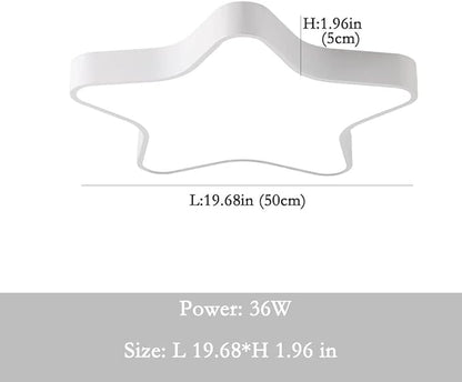 LED Ceiling Light Fixture, 20 Inch Modern Pentagram Recessed Ceiling Lights,3000K-6000K Dimmable Light, White 36W Close to The Ceiling Lighting Flush Mount Living Room Ceiling Lamp